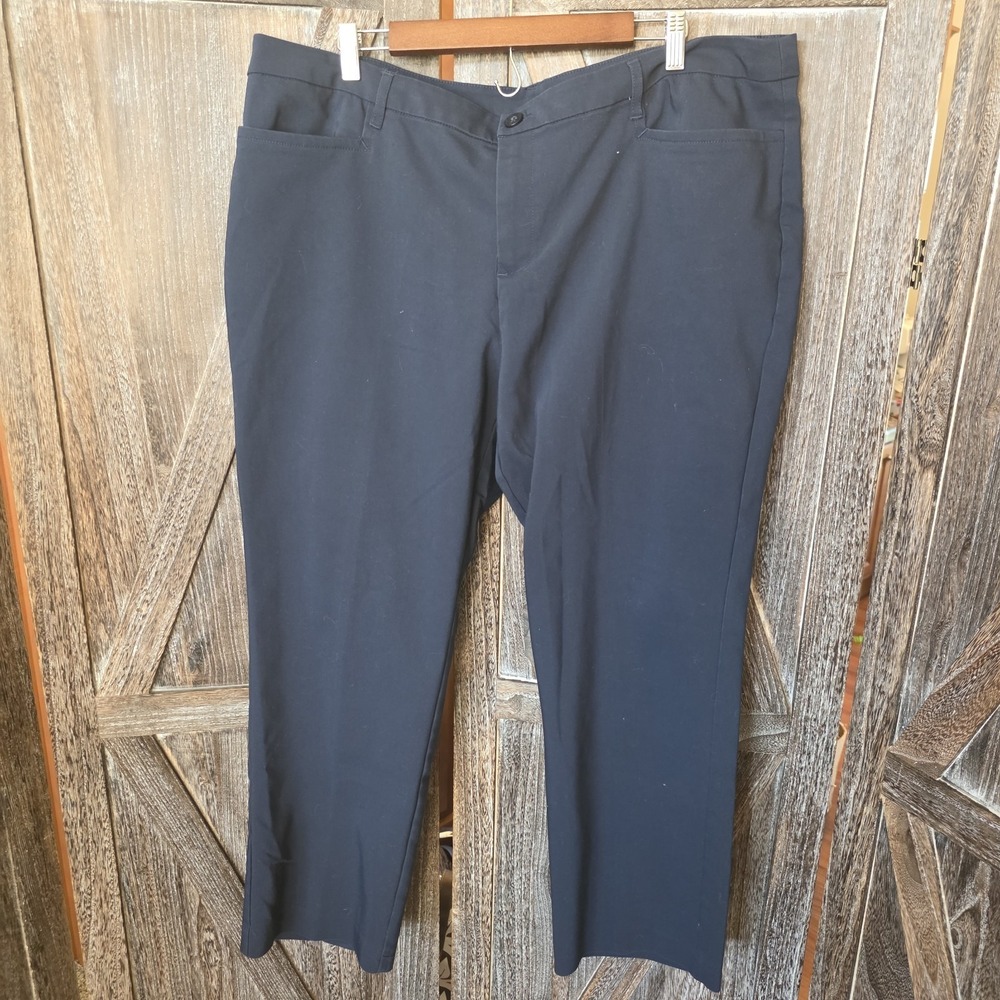 CJ Banks Pants Women's Size 20W Navy Blue Dress Pants Straight Leg Stretch